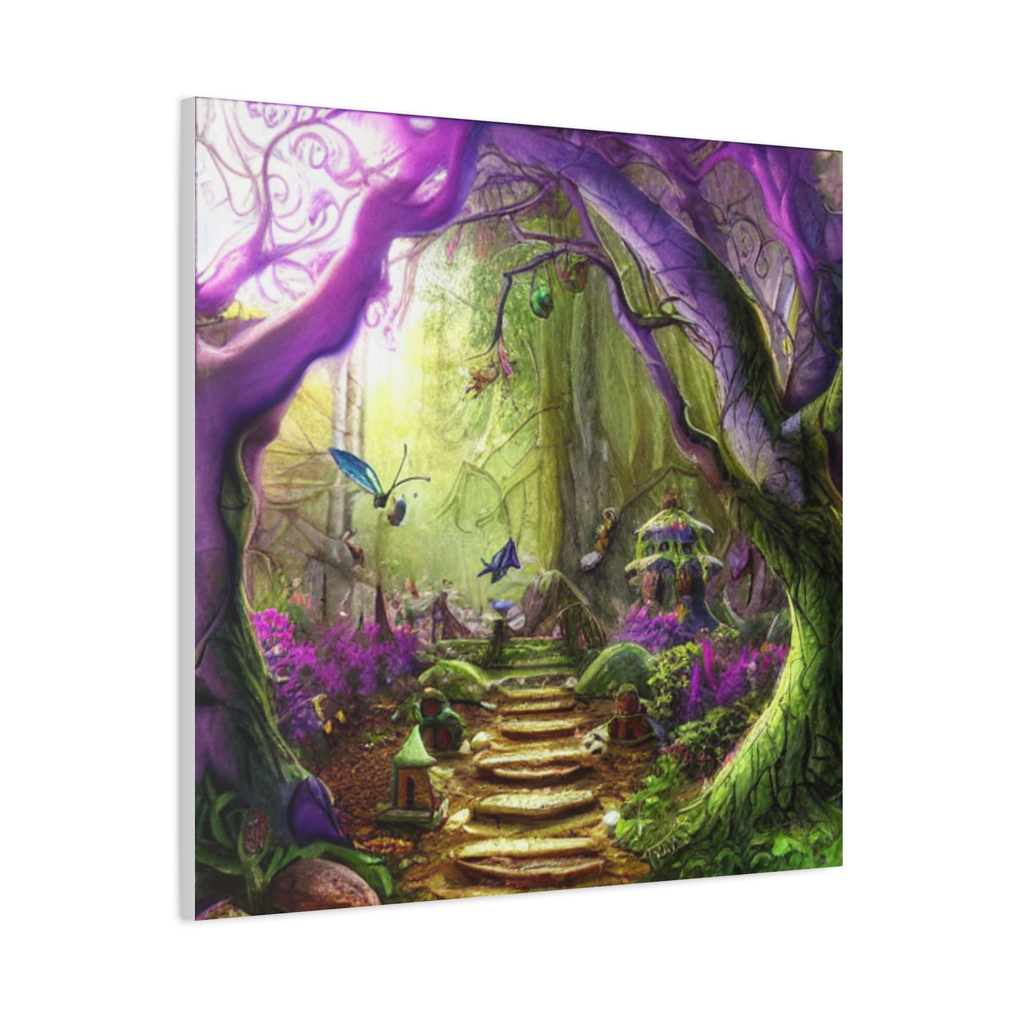 Enchanted Fairy Forest Canvas Wall Art — Magical Woodland Pathway