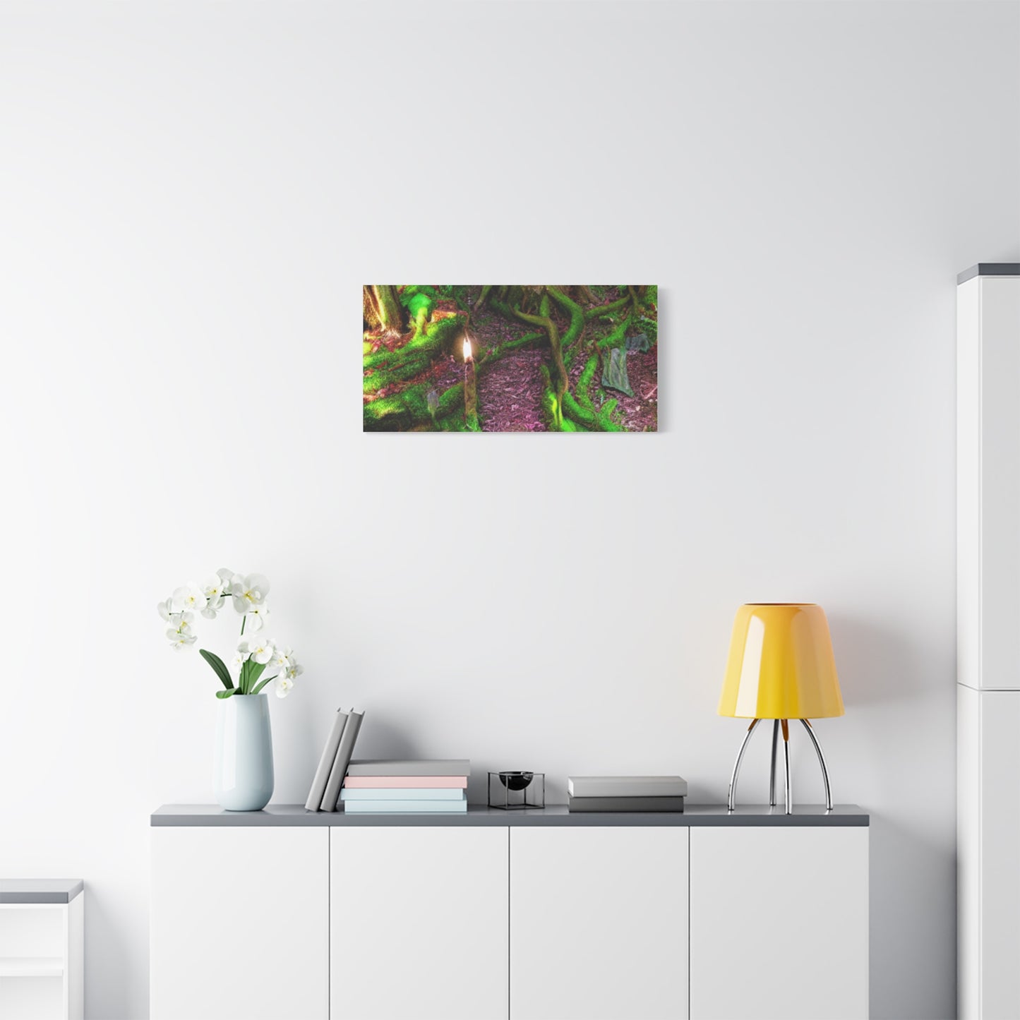 Enchanted Forest Moss Path Canvas Print — Matte Stretched Wall Art