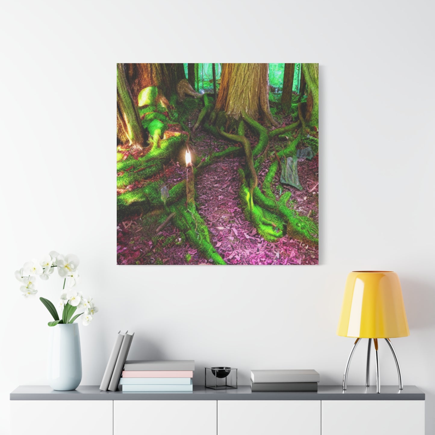 Enchanted Forest Moss Path Canvas Print — Matte Stretched Wall Art