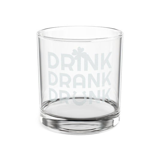 Engraved 'Drink Drank Drunk' Whiskey Glass — 10.5 oz