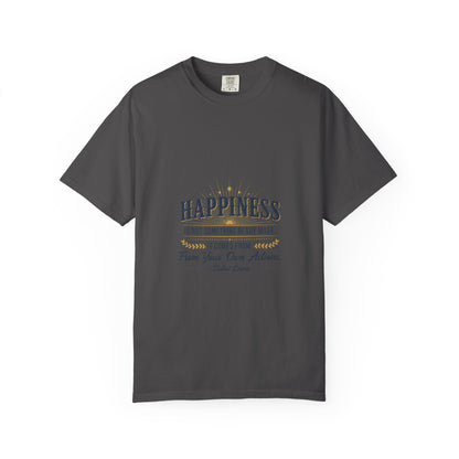 Happiness Quote T-Shirt — "Happiness is not something ready made" Inspirational Graphic Tee