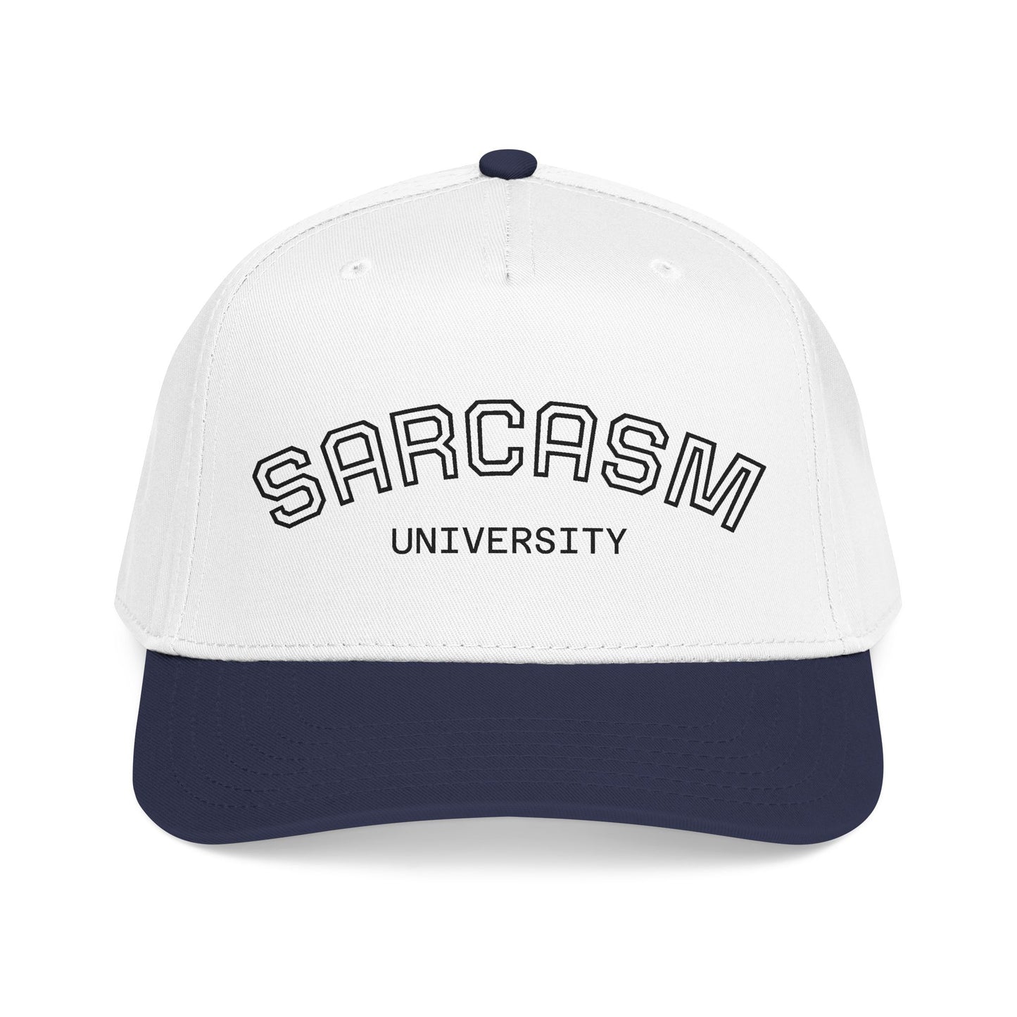 Sarcasm University Baseball Cap — Funny Embroidered Mid-Profile Hat