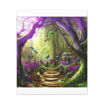 Enchanted Fairy Forest Canvas Wall Art — Magical Woodland Pathway