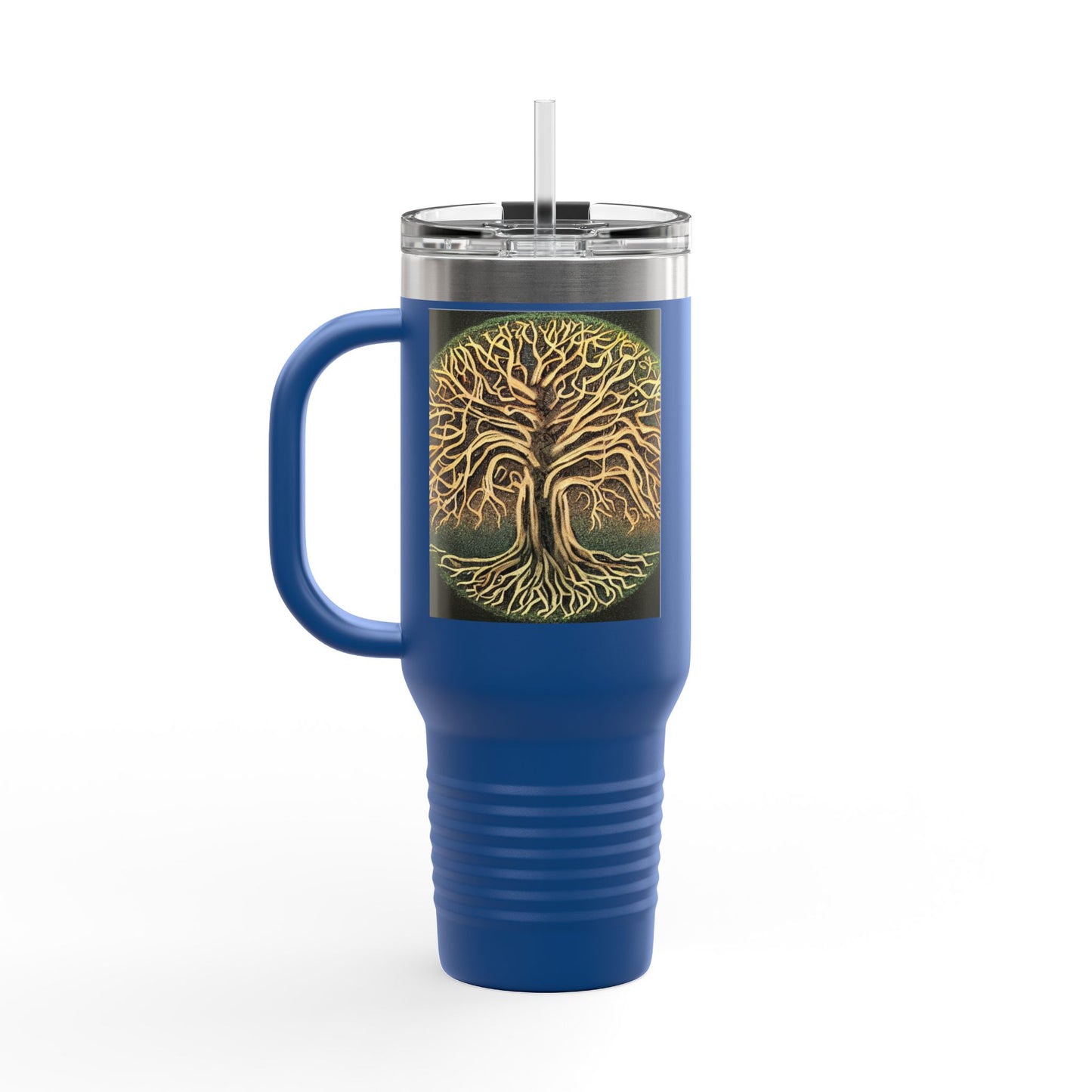 40oz Insulated Travel Mug — Golden Tree of Life Design