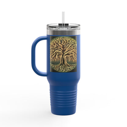 40oz Insulated Travel Mug — Golden Tree of Life Design