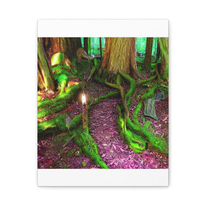 Enchanted Forest Moss Path Canvas Print — Matte Stretched Wall Art
