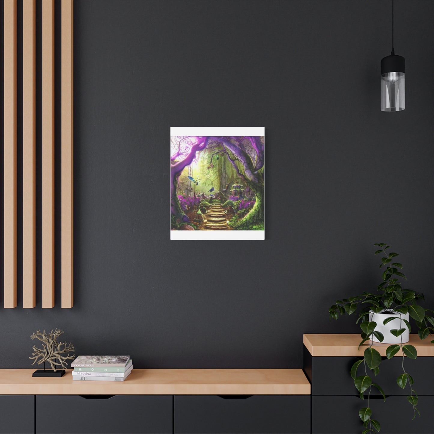 Enchanted Fairy Forest Canvas Wall Art — Magical Woodland Pathway