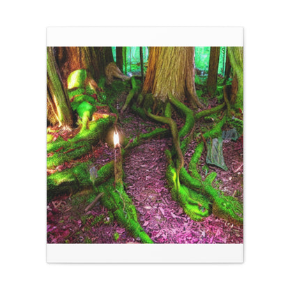 Enchanted Forest Moss Path Canvas Print — Matte Stretched Wall Art
