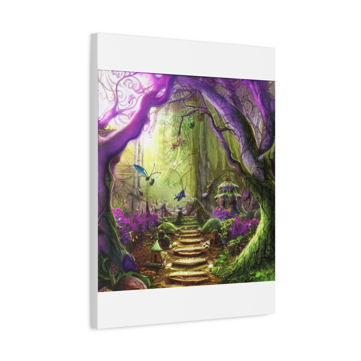 Enchanted Fairy Forest Canvas Wall Art — Magical Woodland Pathway