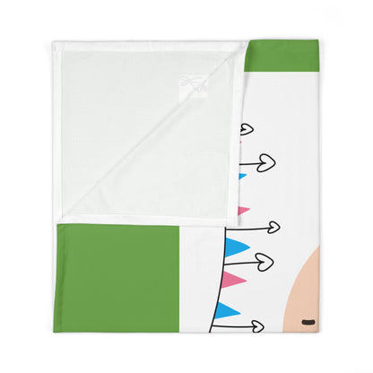 Baby Swaddle Blanket — Gender Reveal Baby Swaddle with Cute Pacifier Baby Face & Blue/Pink Bunting