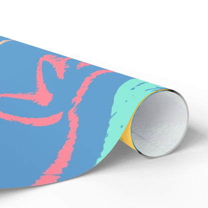 Easter Eggs & Chicks Wrapping Paper Roll — Cute Blue Holiday Gift Wrap