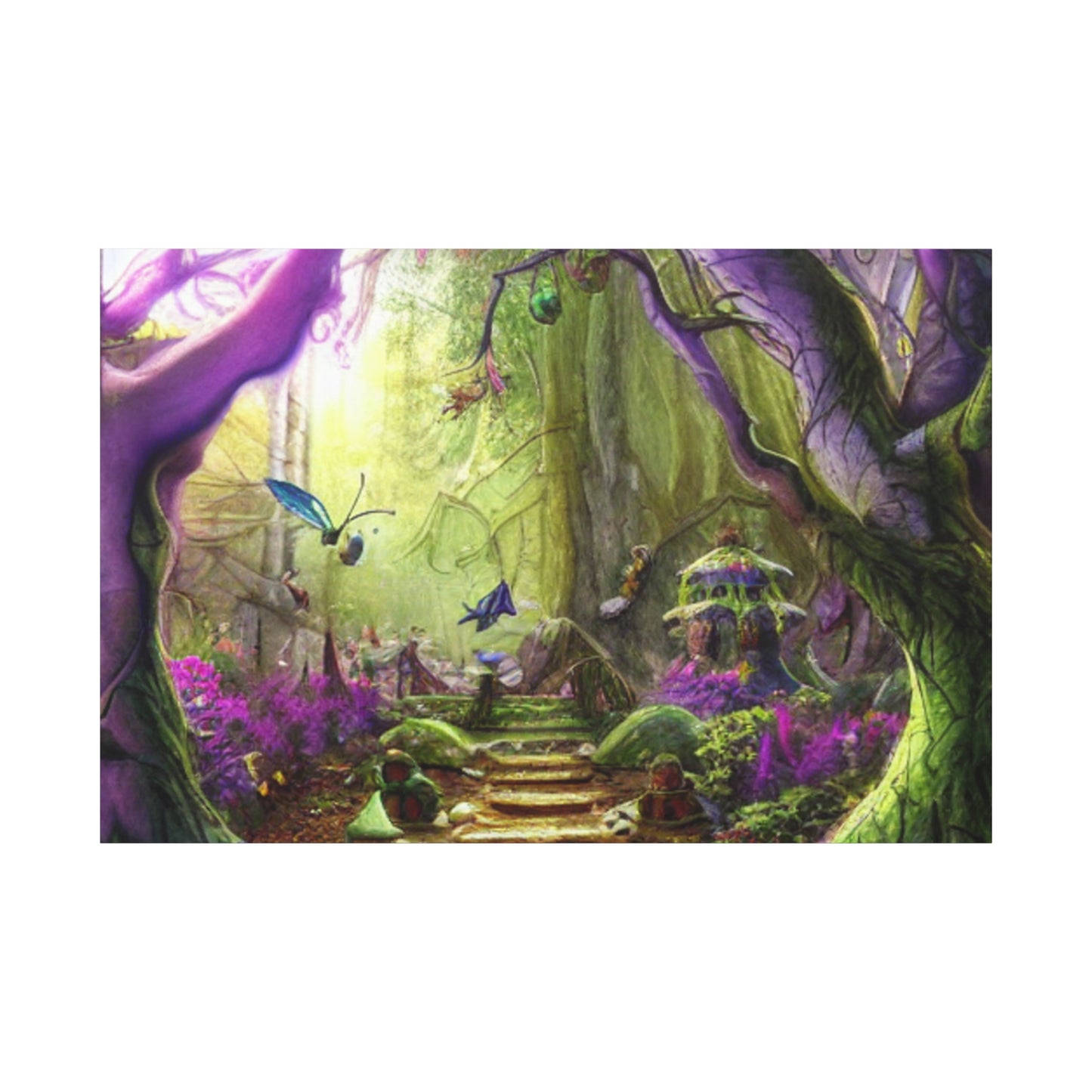 Enchanted Fairy Forest Canvas Wall Art — Magical Woodland Pathway