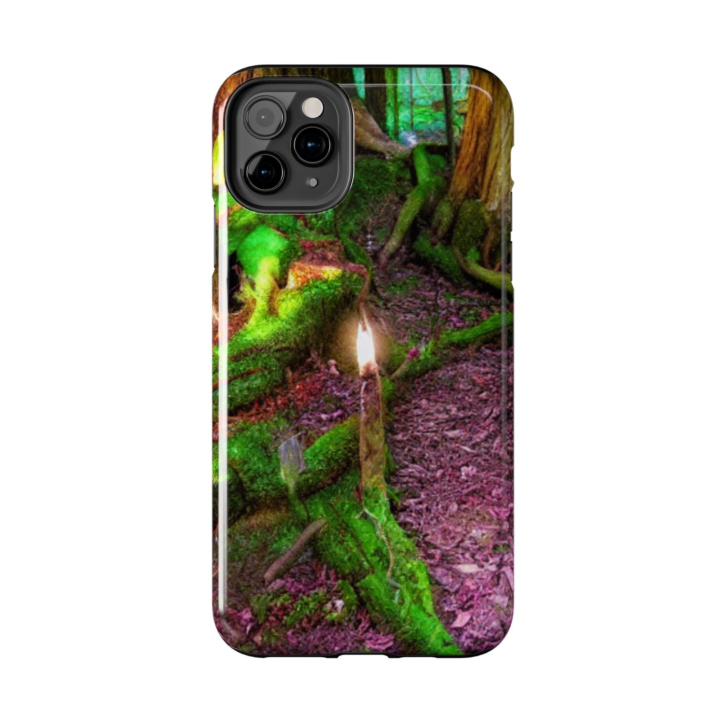 Forest Moss Candle Phone Case — Enchanted Woodland Tough Phone Case