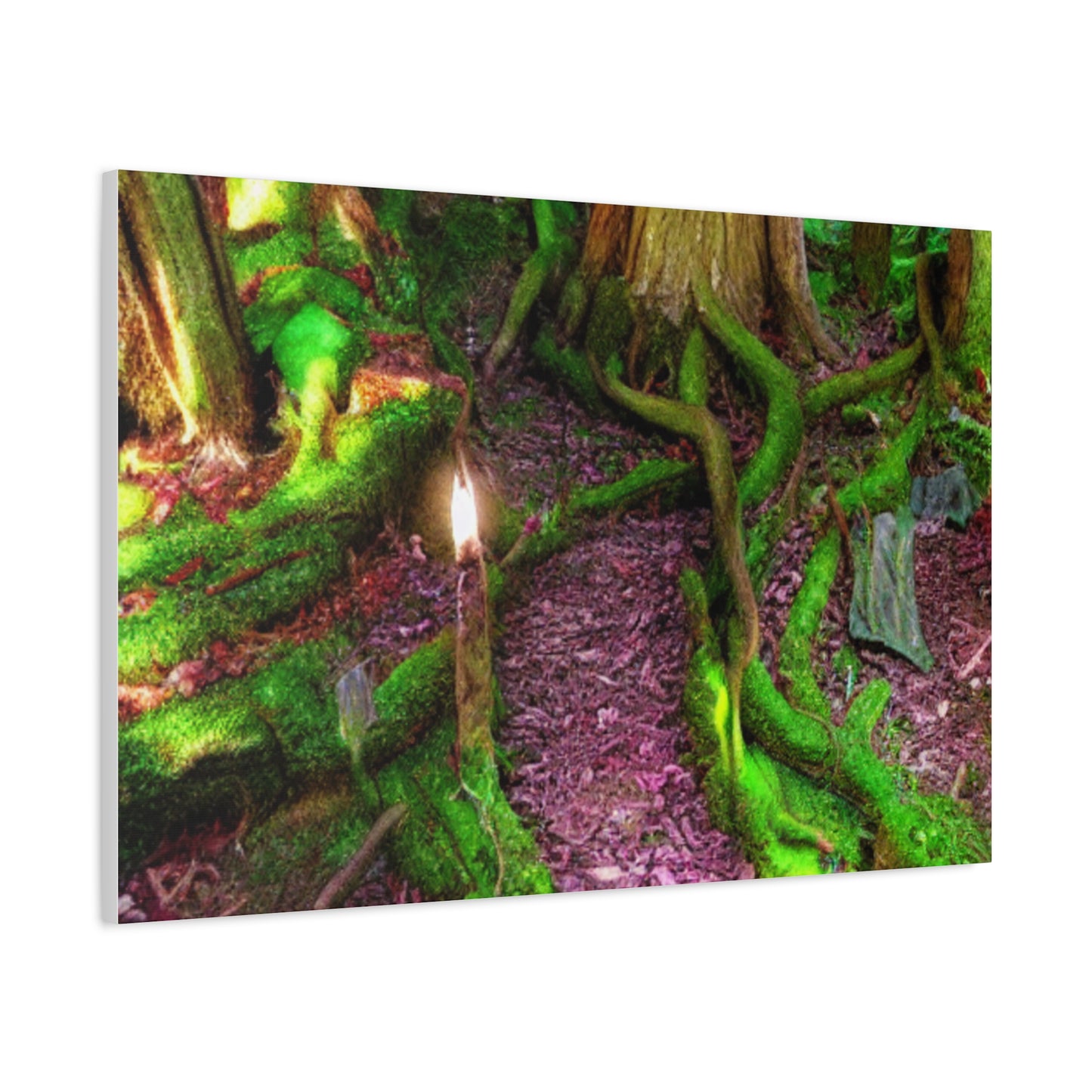 Enchanted Forest Moss Path Canvas Print — Matte Stretched Wall Art