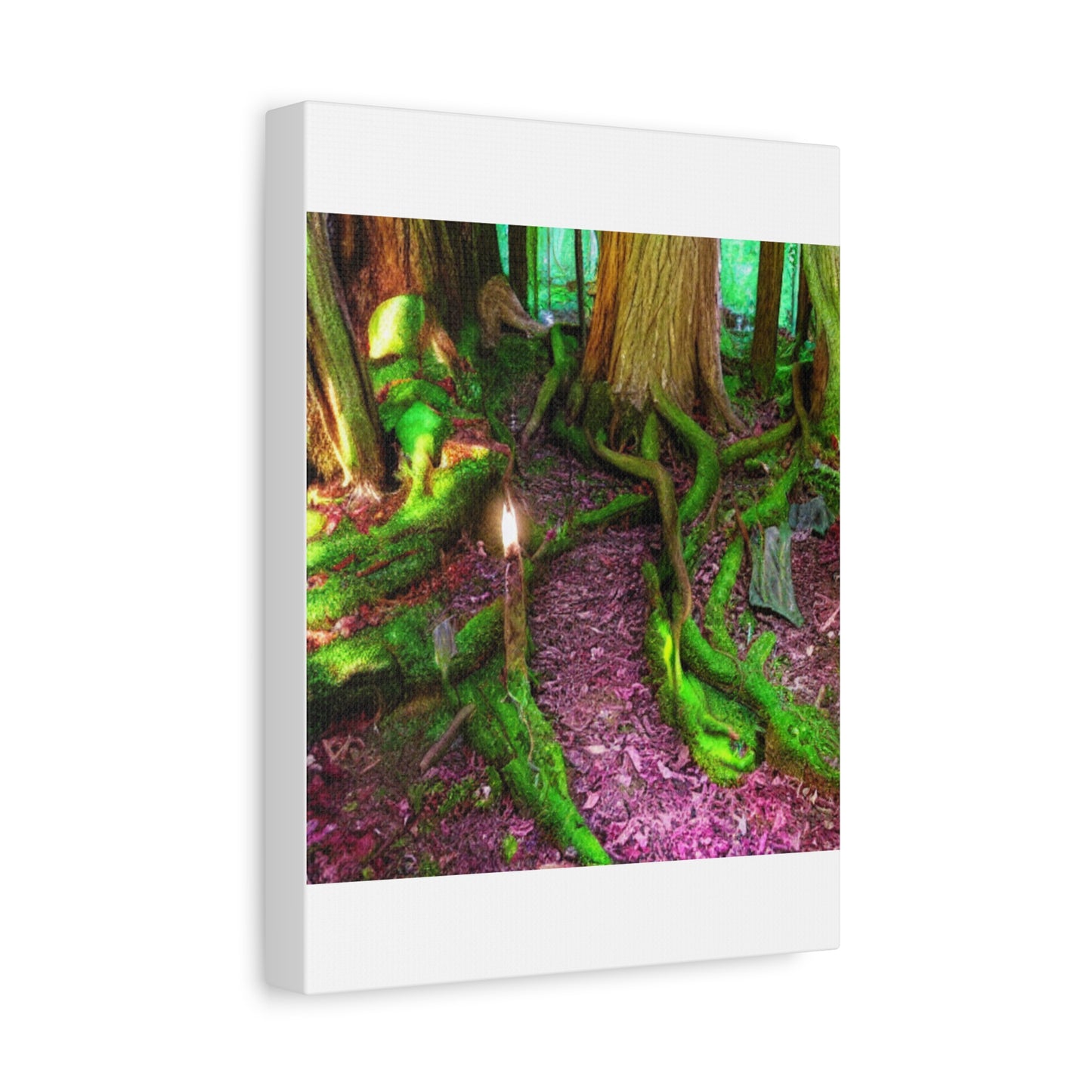 Enchanted Forest Moss Path Canvas Print — Matte Stretched Wall Art