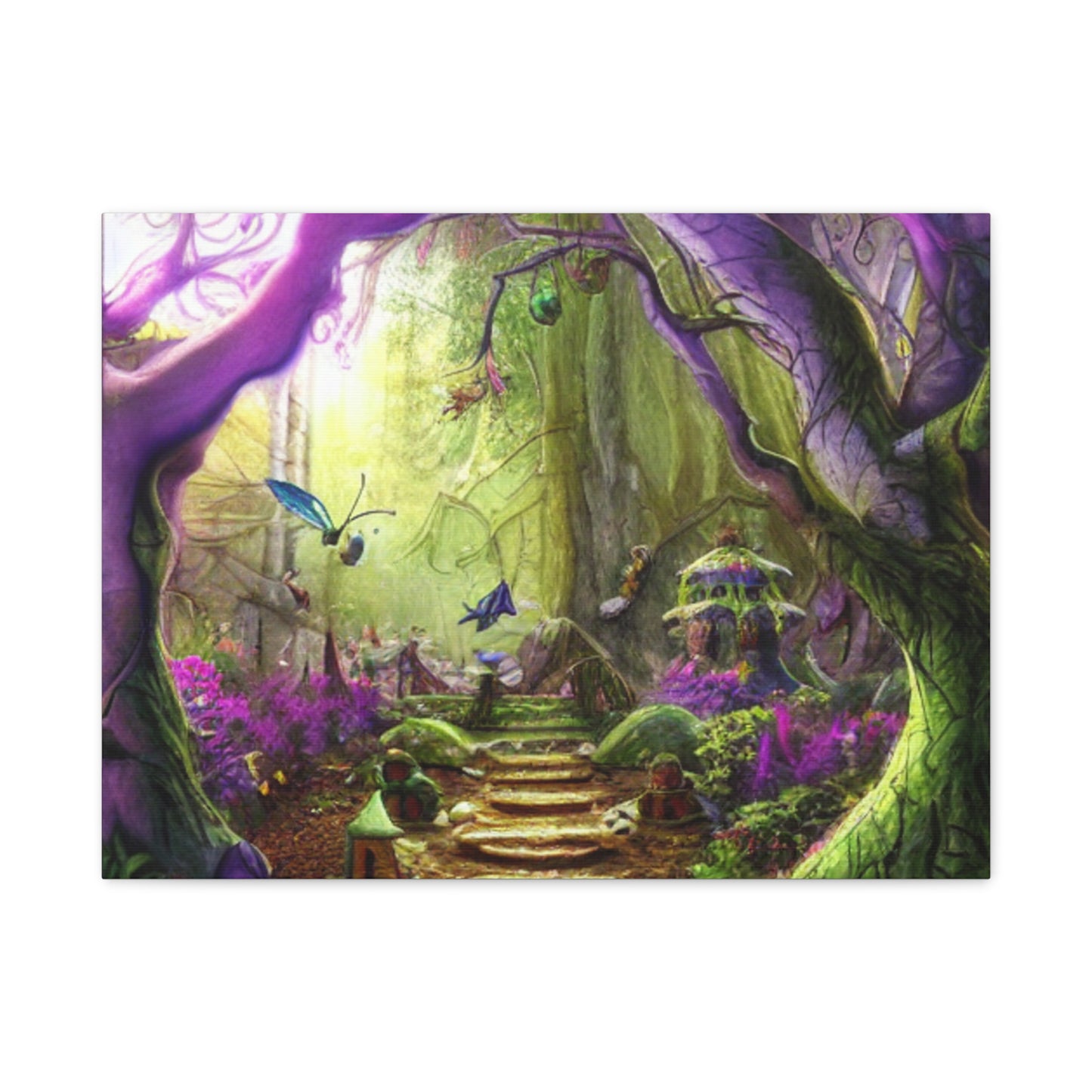 Enchanted Fairy Forest Canvas Wall Art — Magical Woodland Pathway