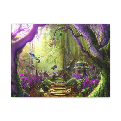 Enchanted Fairy Forest Canvas Wall Art — Magical Woodland Pathway