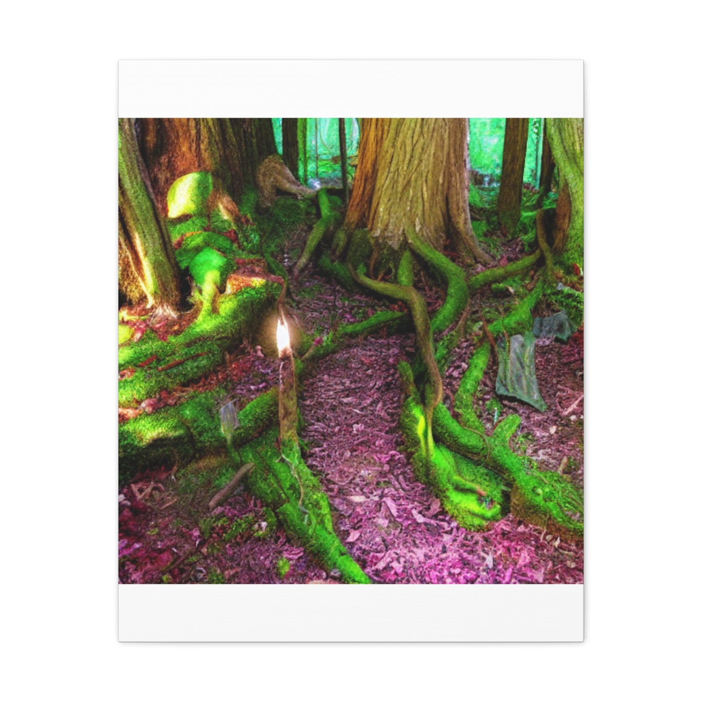 Enchanted Forest Moss Path Canvas Print — Matte Stretched Wall Art