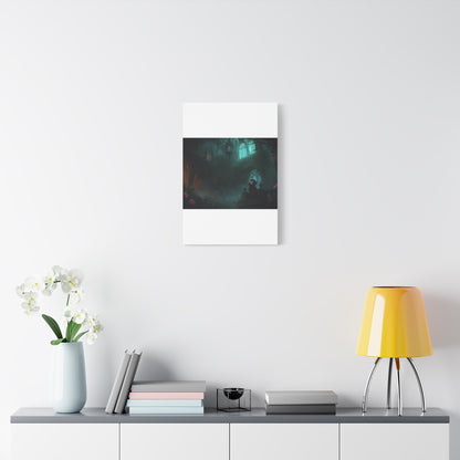 Gothic Romance Matte Canvas Wall Art — Enchanted Ruins with Lovers
