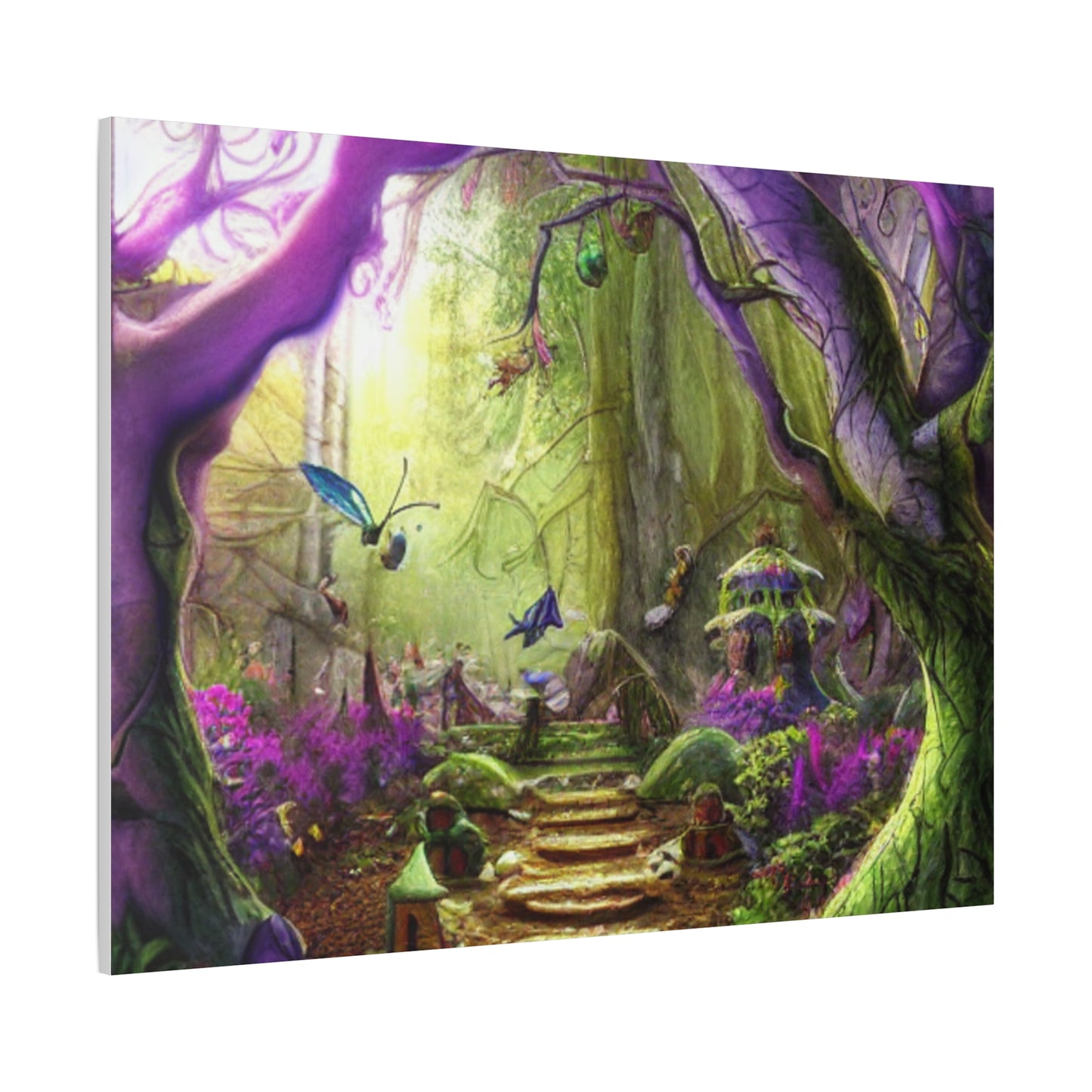 Enchanted Fairy Forest Canvas Wall Art — Magical Woodland Pathway