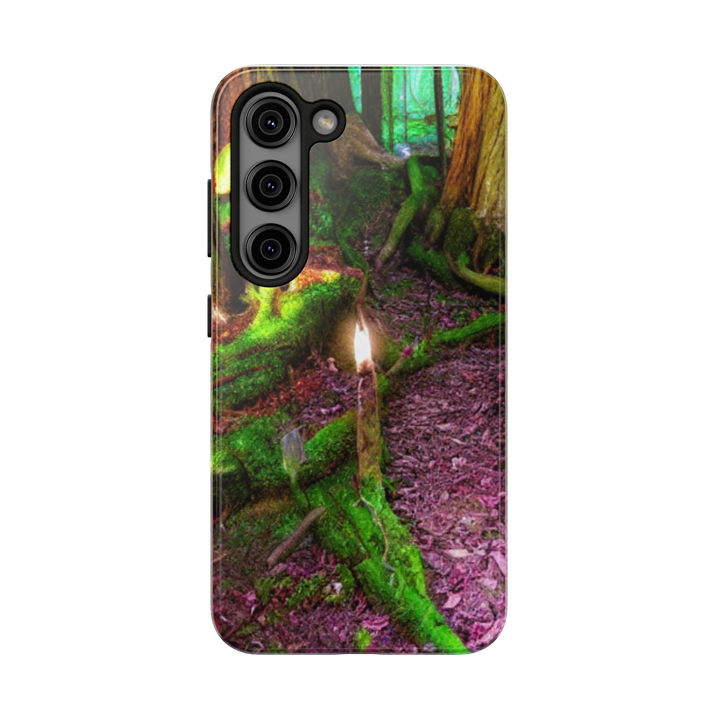 Forest Moss Candle Phone Case — Enchanted Woodland Tough Phone Case