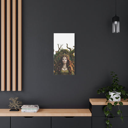 Forest Goddess Canvas Print – Ethereal Redhead Portrait Matte Stretched Wall Art
