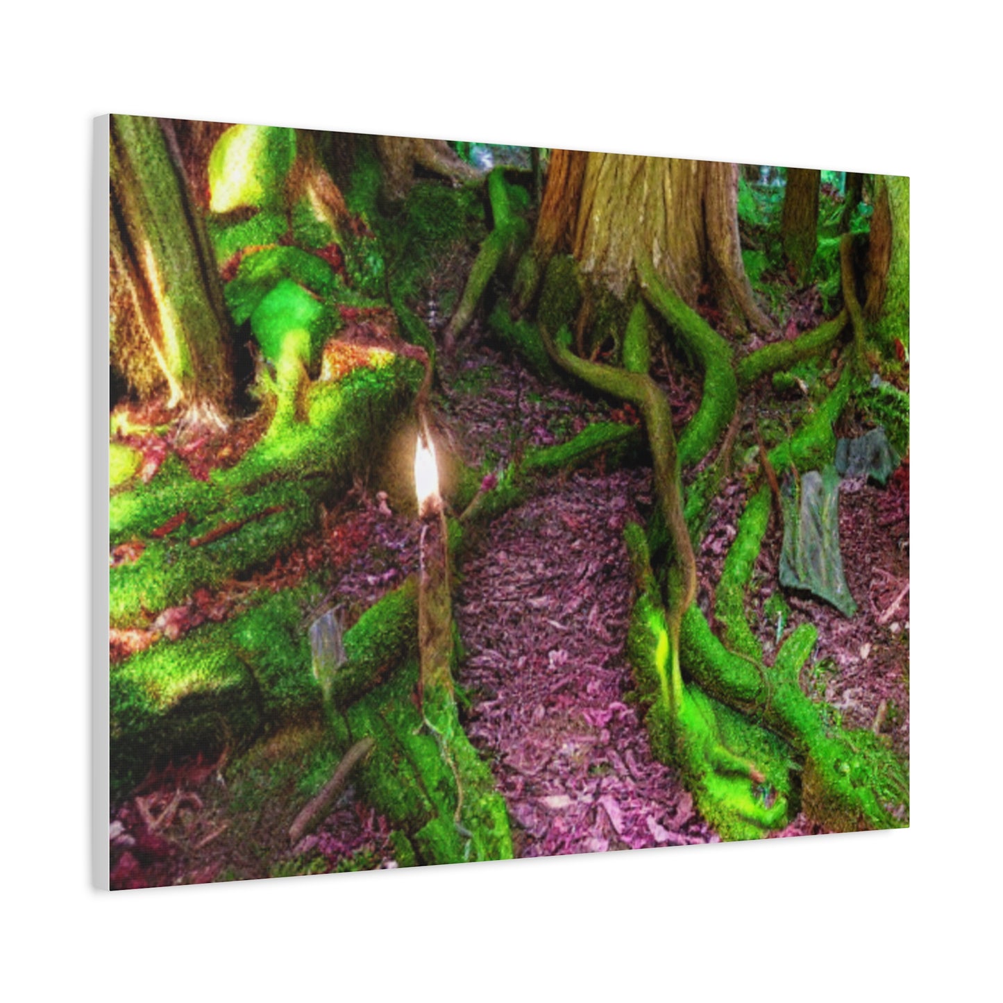 Enchanted Forest Moss Path Canvas Print — Matte Stretched Wall Art