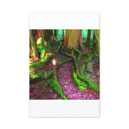 Enchanted Forest Moss Path Canvas Print — Matte Stretched Wall Art