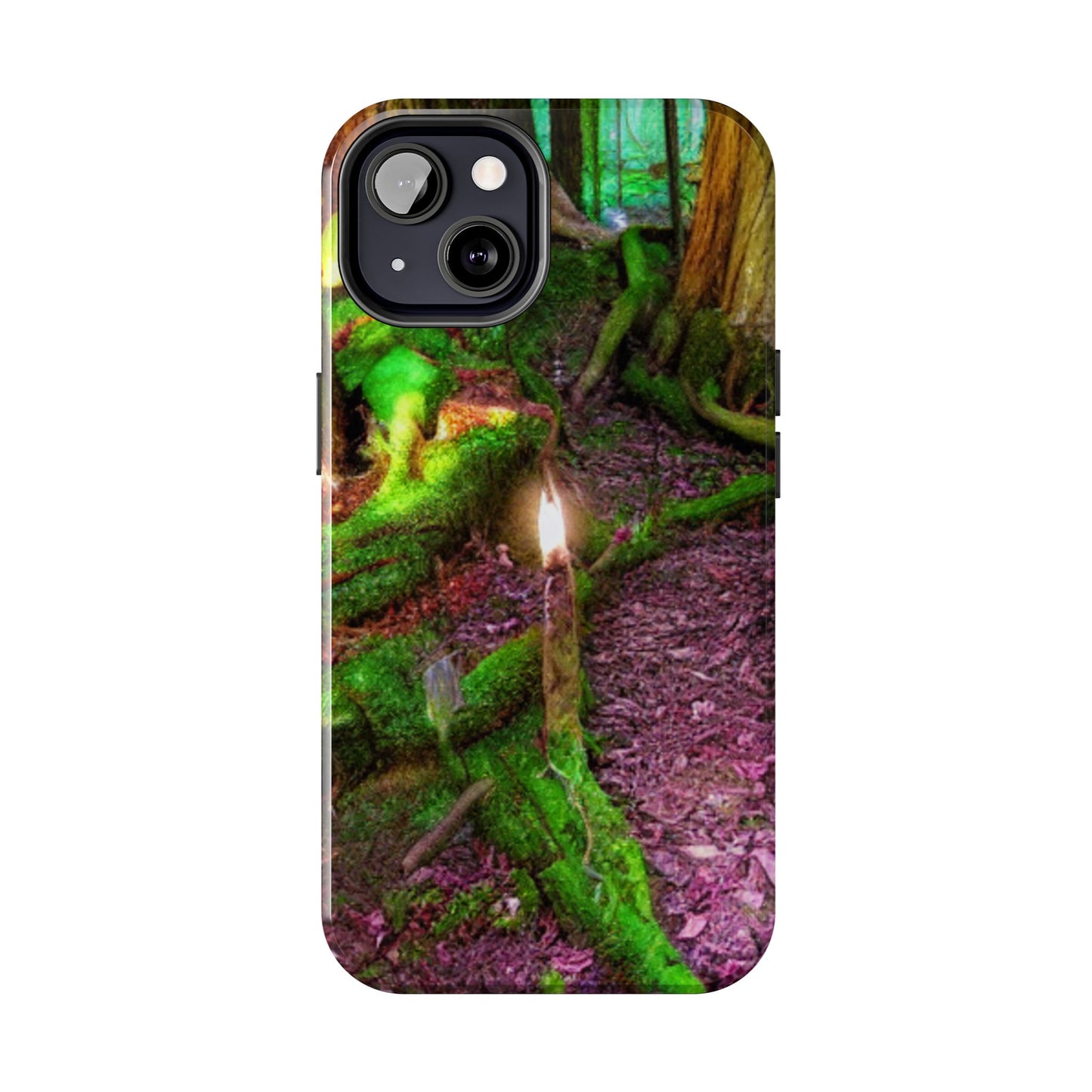Forest Moss Candle Phone Case — Enchanted Woodland Tough Phone Case