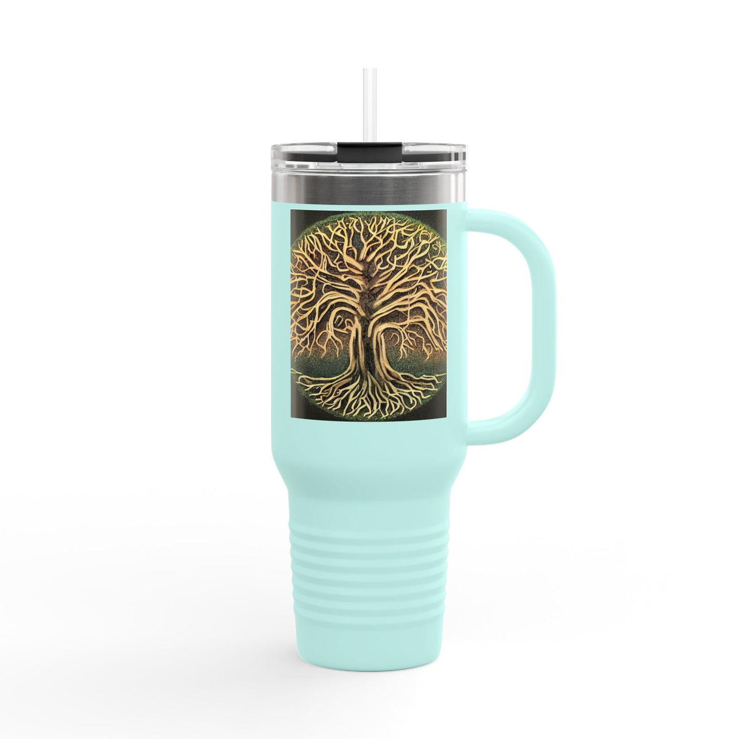 40oz Insulated Travel Mug — Golden Tree of Life Design