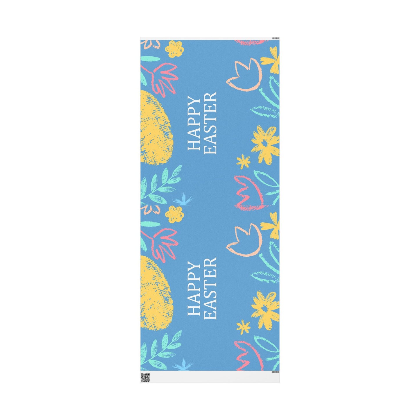 Easter Eggs & Chicks Wrapping Paper Roll — Cute Blue Holiday Gift Wrap