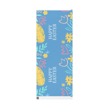 Easter Eggs & Chicks Wrapping Paper Roll — Cute Blue Holiday Gift Wrap