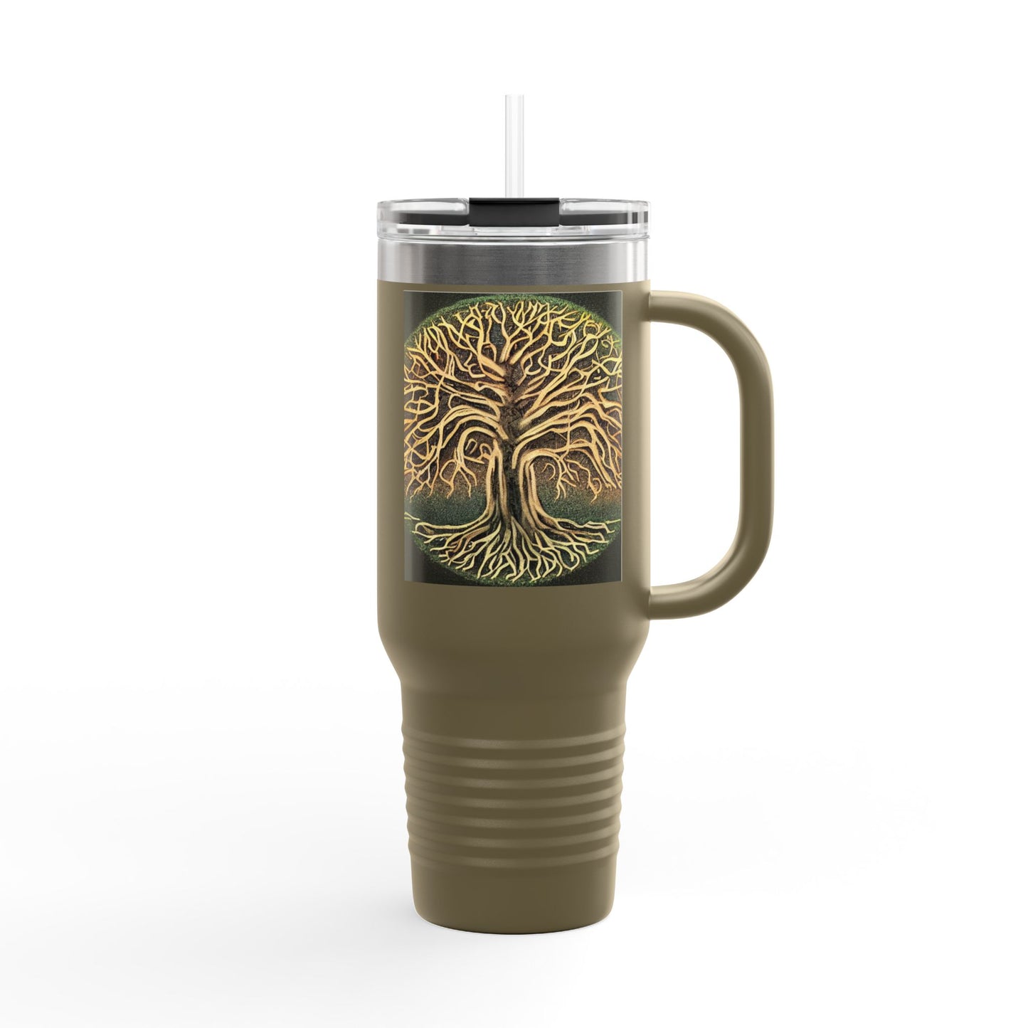 40oz Insulated Travel Mug — Golden Tree of Life Design