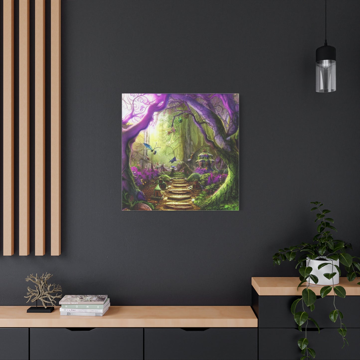 Enchanted Fairy Forest Canvas Wall Art — Magical Woodland Pathway