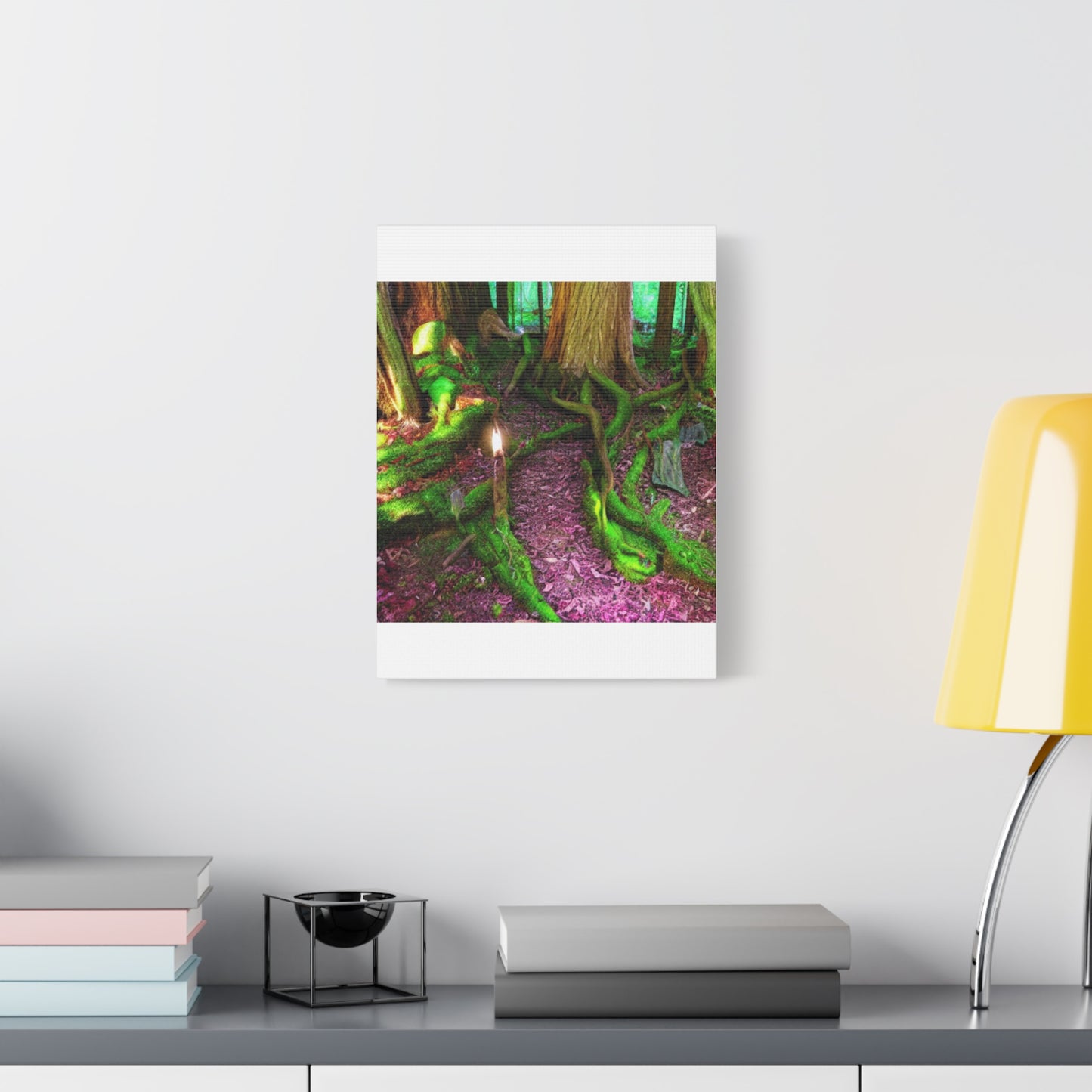 Enchanted Forest Moss Path Canvas Print — Matte Stretched Wall Art