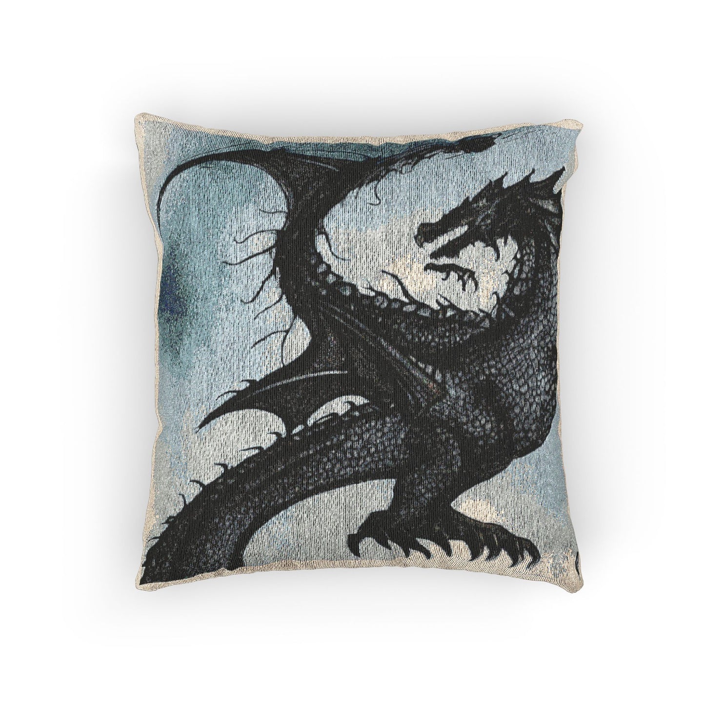Woven Pillow — Gothic Dragon Needlepoint Decorative Pillow