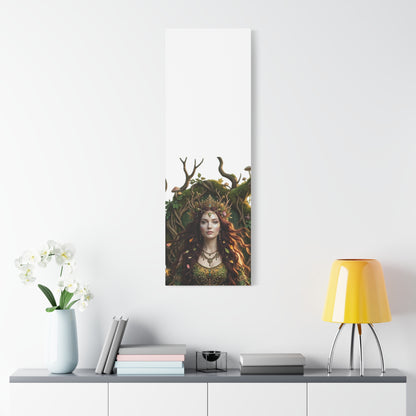 Forest Goddess Canvas Print – Ethereal Redhead Portrait Matte Stretched Wall Art