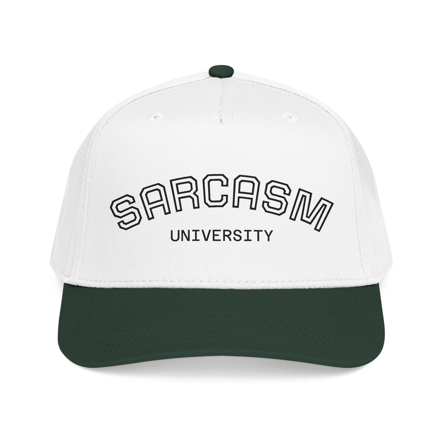 Sarcasm University Baseball Cap — Funny Embroidered Mid-Profile Hat