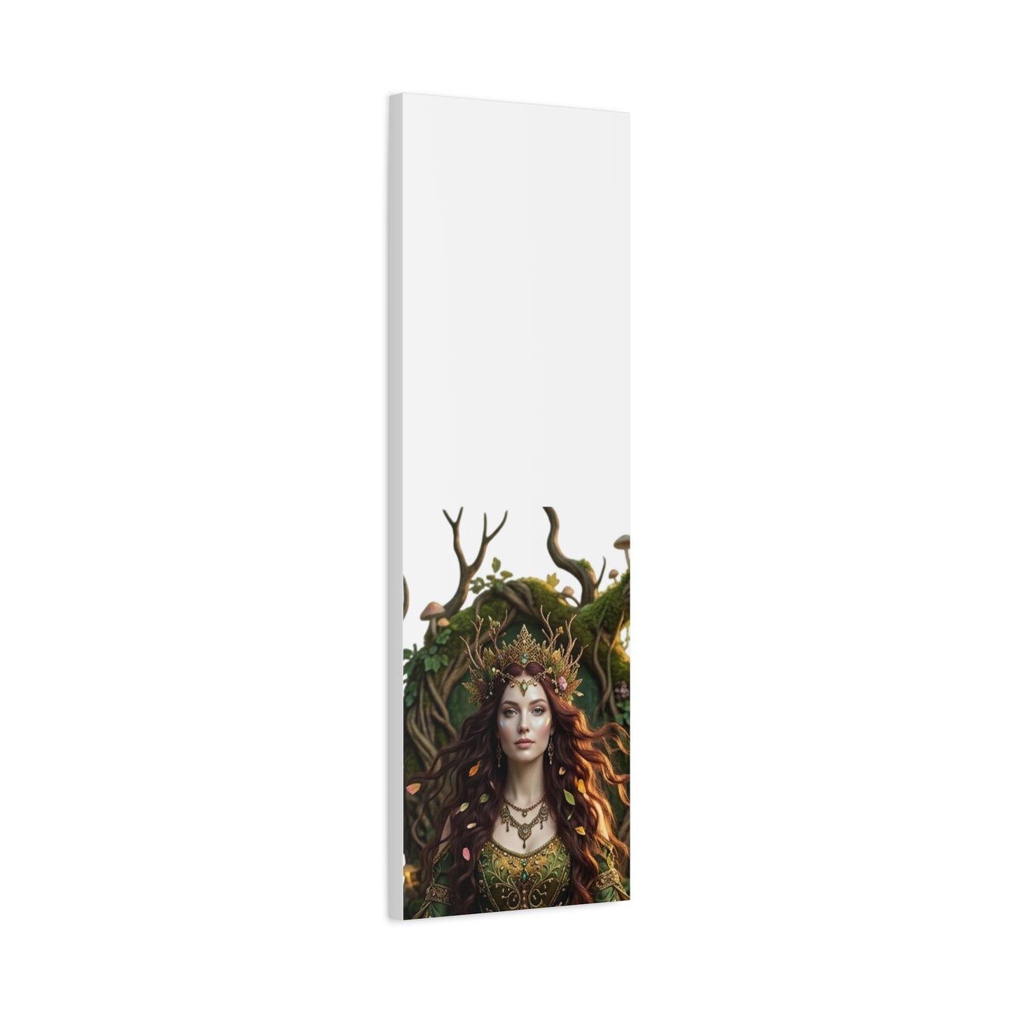 Forest Goddess Canvas Print – Ethereal Redhead Portrait Matte Stretched Wall Art