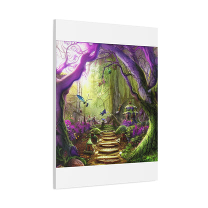 Enchanted Fairy Forest Canvas Wall Art — Magical Woodland Pathway