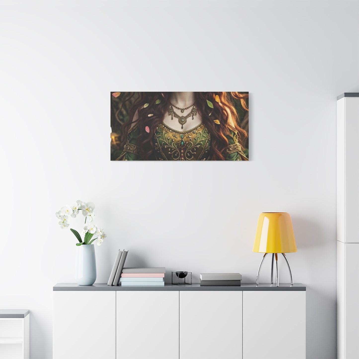 Forest Goddess Canvas Print – Ethereal Redhead Portrait Matte Stretched Wall Art