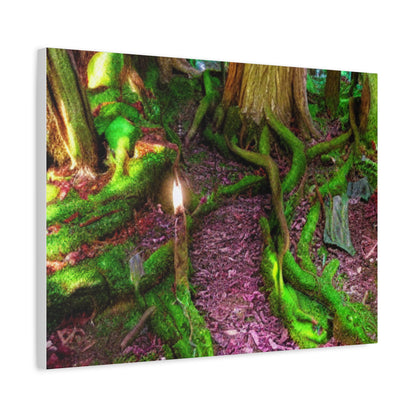 Enchanted Forest Moss Path Canvas Print — Matte Stretched Wall Art