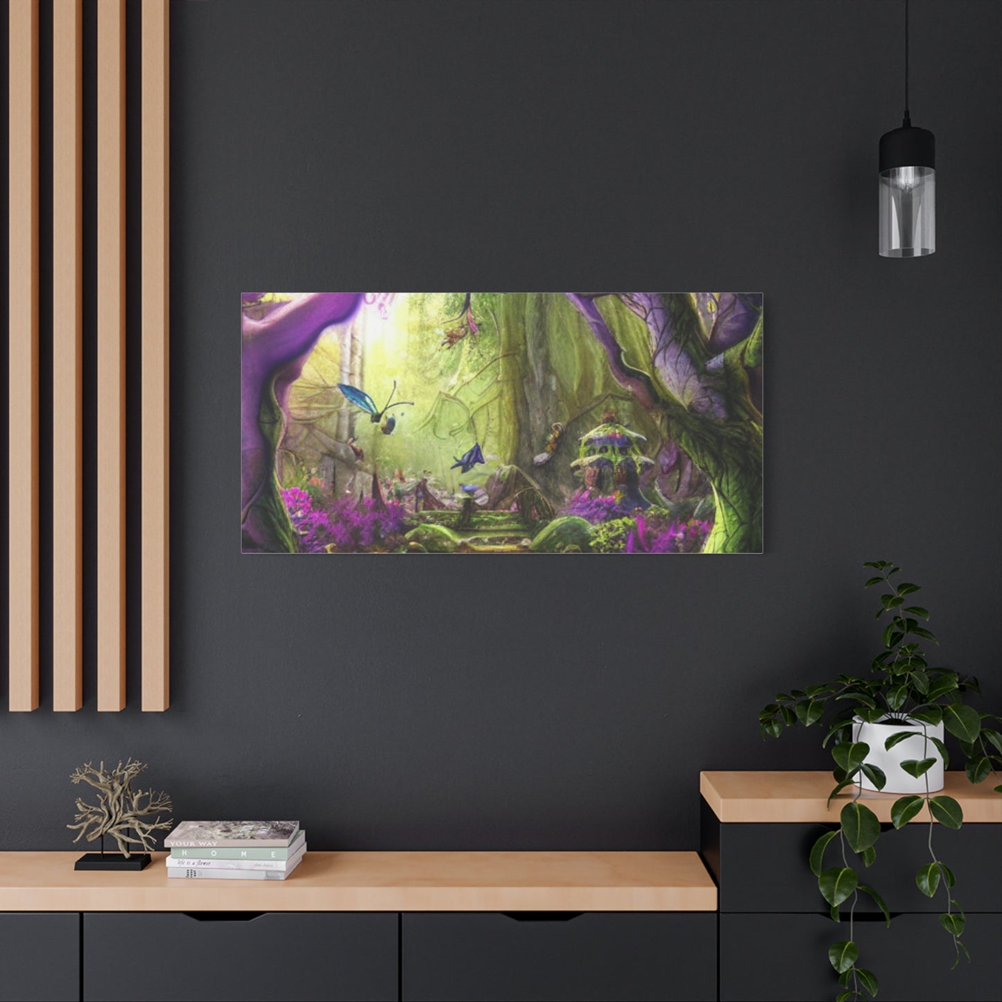 Enchanted Fairy Forest Canvas Wall Art — Magical Woodland Pathway