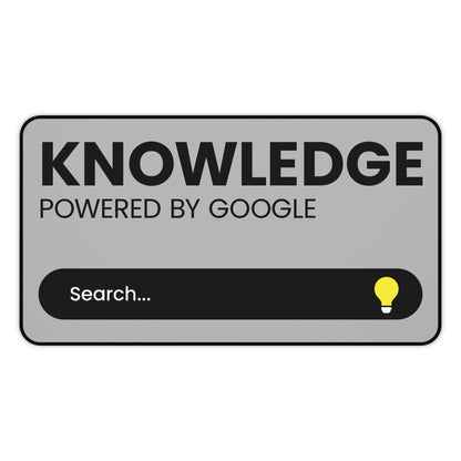 Desk Mat — "Knowledge Powered by Google" Search Bar Mousepad for Students & Tech Professionals