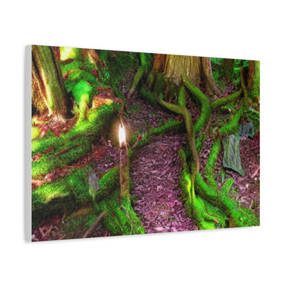 Enchanted Forest Moss Path Canvas Print — Matte Stretched Wall Art