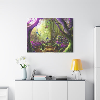 Enchanted Fairy Forest Canvas Wall Art — Magical Woodland Pathway