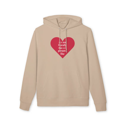 Heart Graphic Hoodie — "I’m an incredibly nice person I like" Casual Valentine Pullover