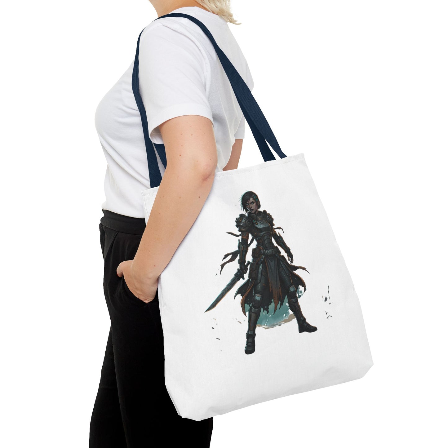 Rogue Warrior Tote Bag – Dark Fantasy Assassin Illustration