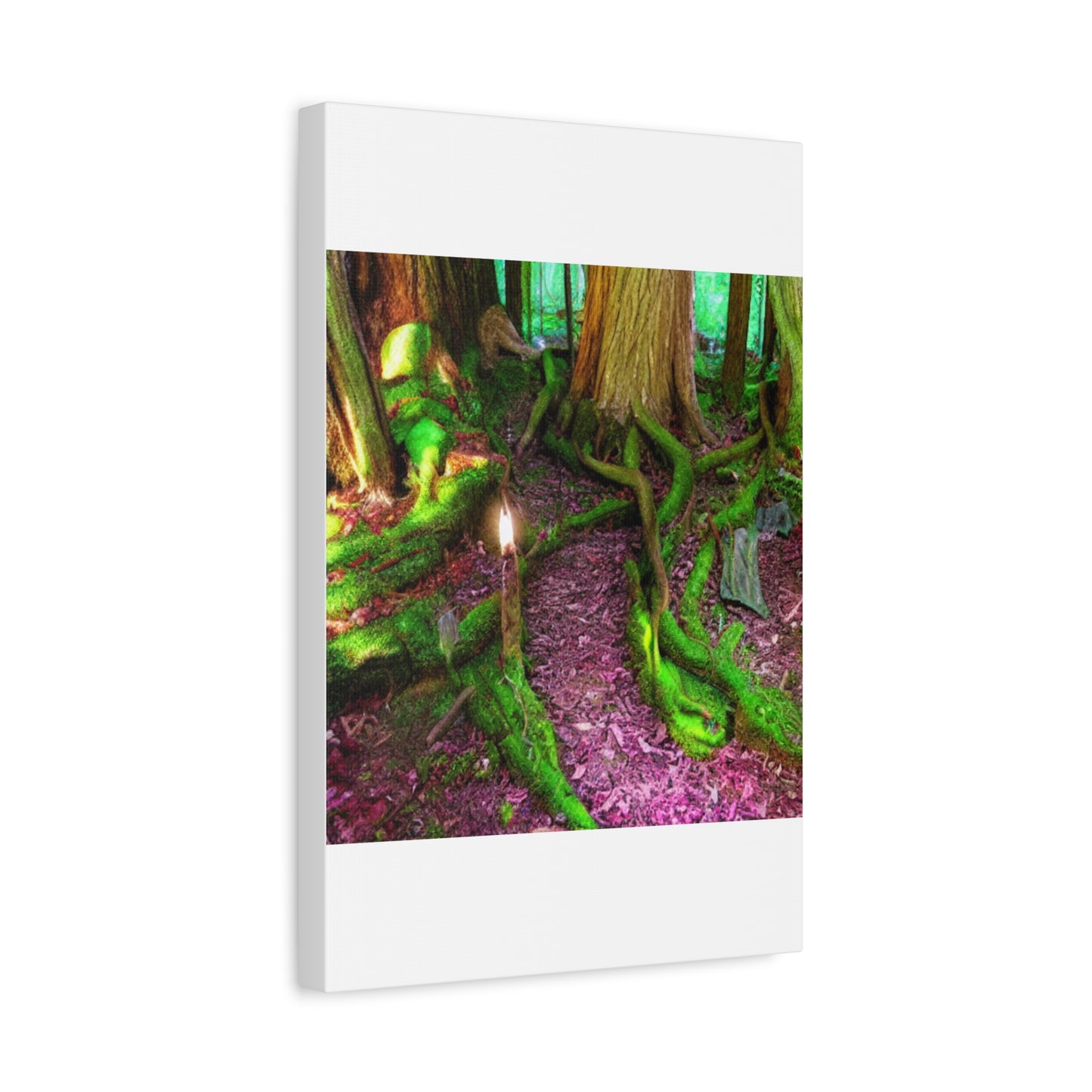 Enchanted Forest Moss Path Canvas Print — Matte Stretched Wall Art