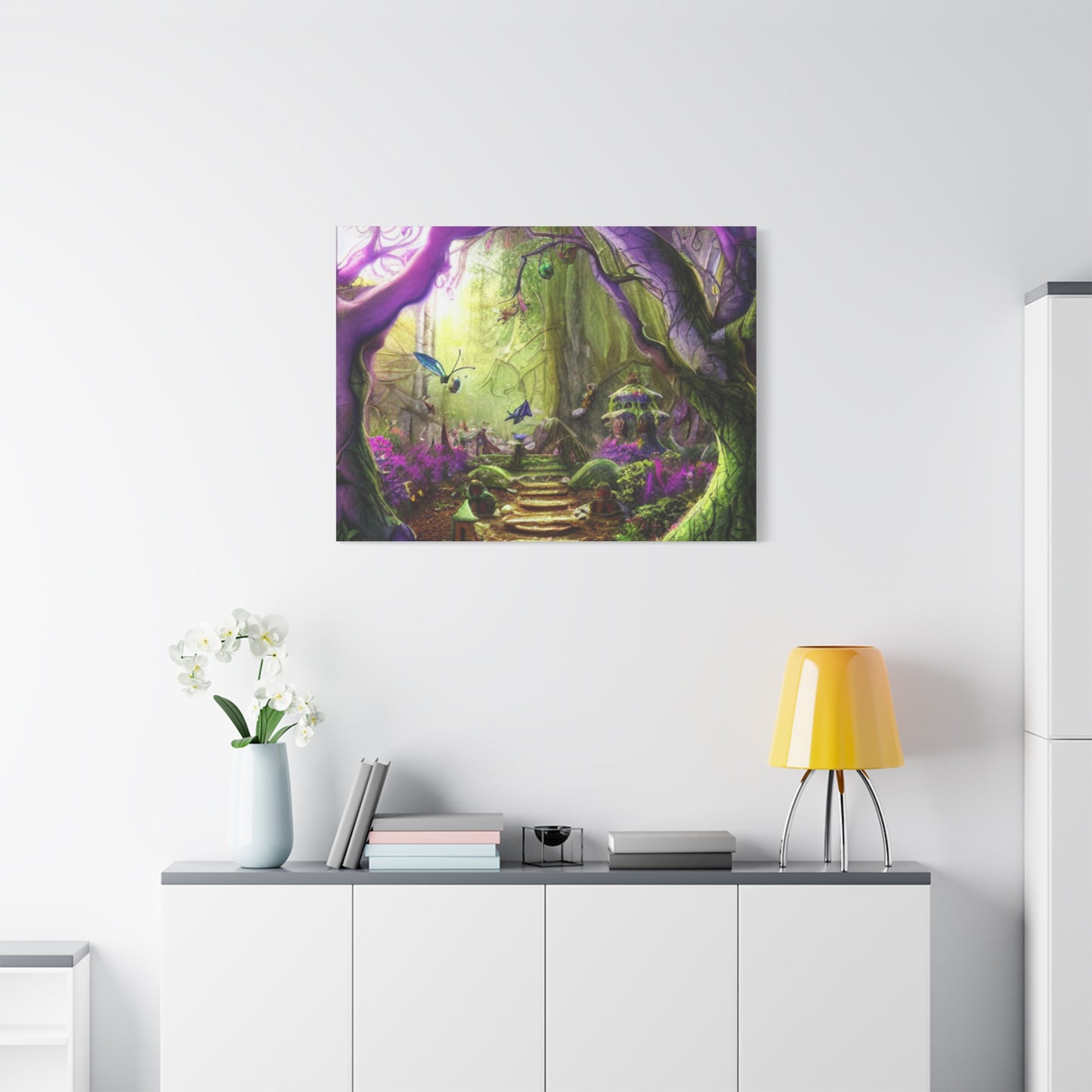 Enchanted Fairy Forest Canvas Wall Art — Magical Woodland Pathway